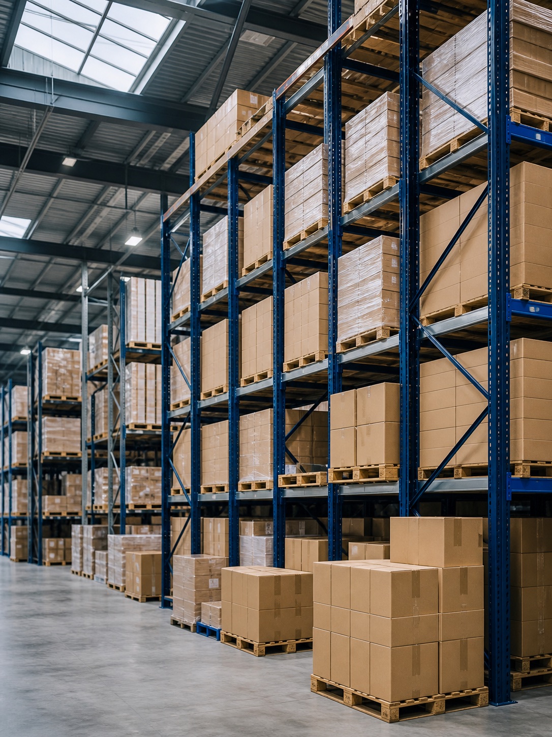 Organised food distribution warehouse